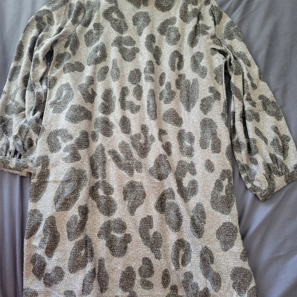 Susan graver NIB leopard print cardigsn black and grey with pockets womans Large - Picture 8 of 9